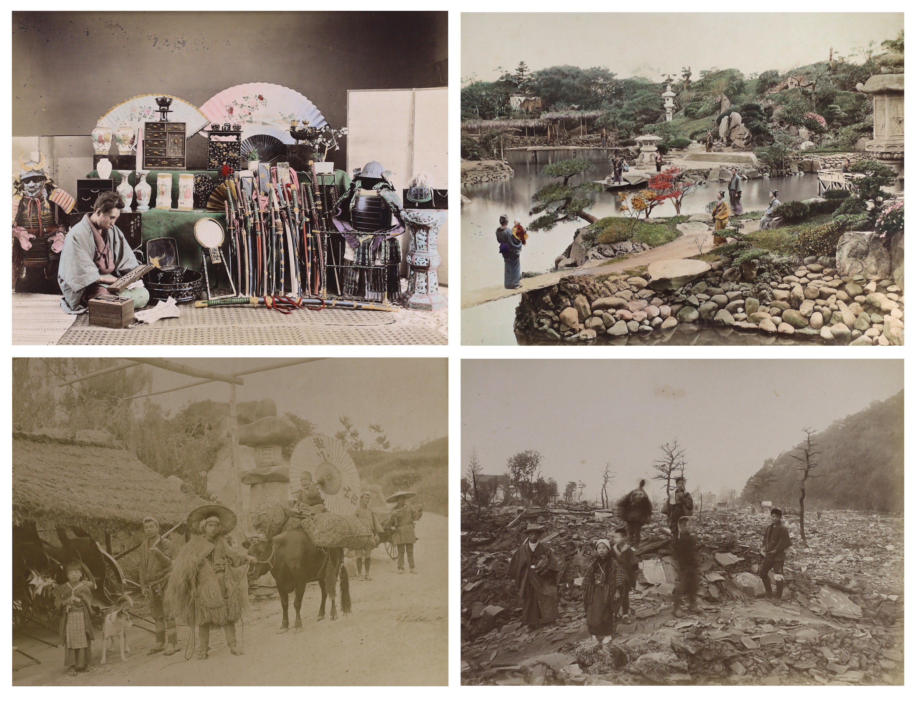 Two albums of albumen photographic views of Japan and Ceylon, c.1891-92